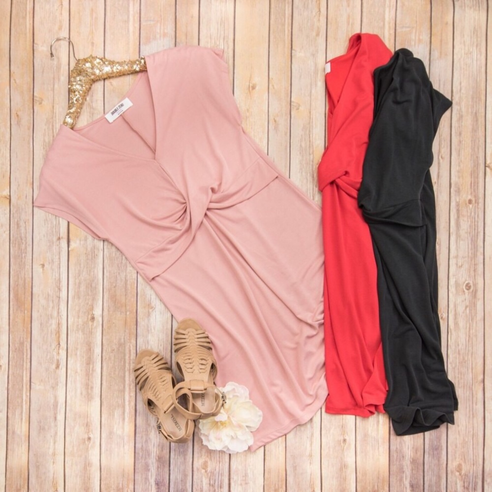 Blush twist dress by Double Zero